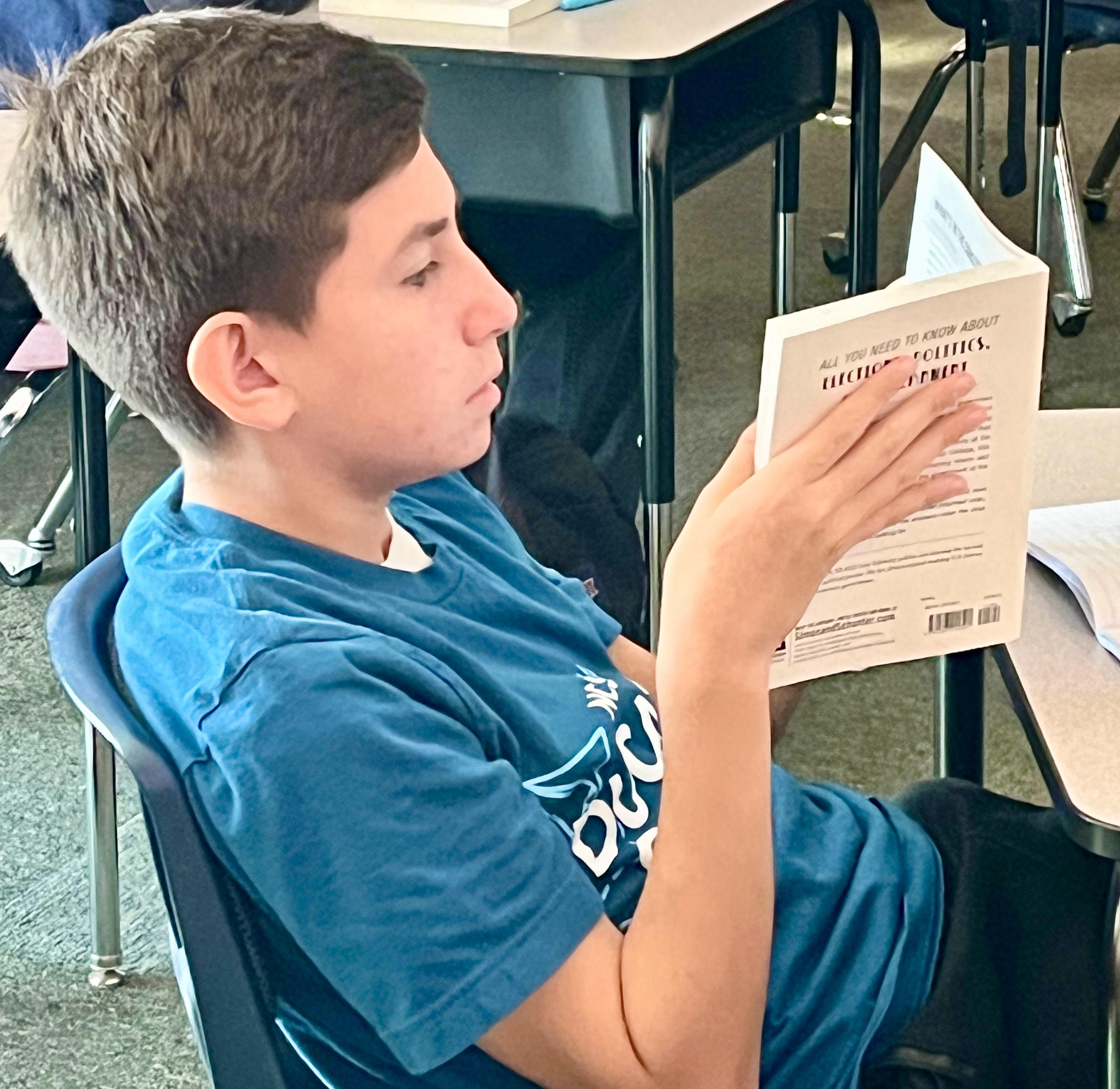 Person reading a book